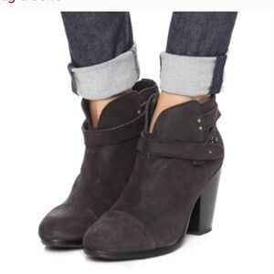 Rag & Bone harrow boot black heeled ankle booty size 39 in asphalt